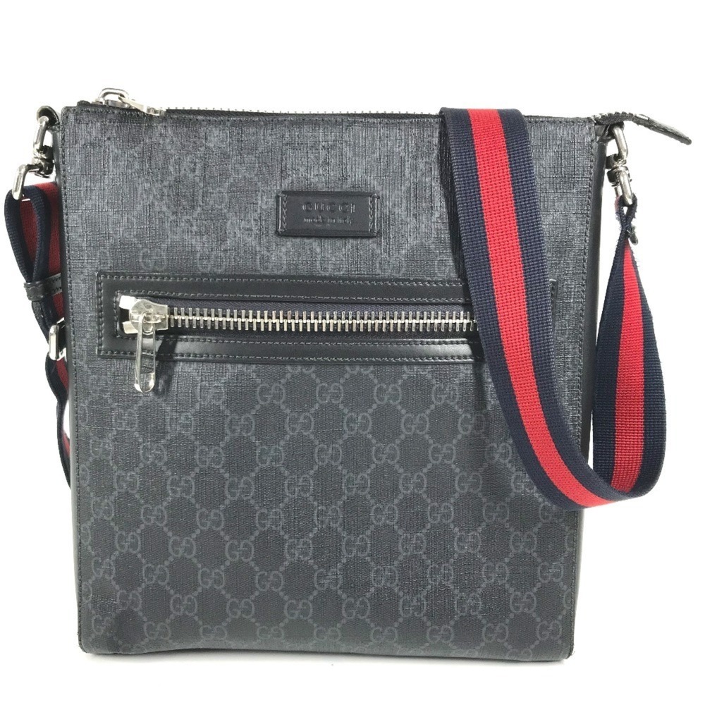 GUCCI 474137 GG Supreme Logo Courier Crossbody Bag Messenger Shoulder Canvas ...